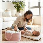 luxury little Diaper Caddy Organizer, Large Cotton Rope Nursery Baby Basket, Changing Table Organizer for Baby Diaper Storage