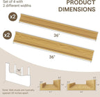 Fun Memories 36 Inch Floating Shelves for Wall - Wall Shelves with Lip Set of 4 - Nursery Bookshelf for Storage - Picture Led