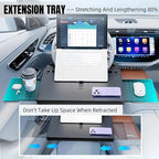 Large Car Steering Wheel Desk with Retractable Tray, Car Steering Wheel Tray Laptop Mount for Eating Food Drink and Writing Work, Fits for Most Cars (Black)