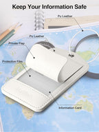 TopMade Smart Luggage Tag with Find My, Premium Leather Luggage Tags for Suitcase, Travel Bags, Backpacks, Anti-Lost Suitcase