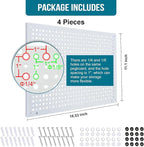 Peg Board, Heavy Duty Steel Organization Panels, Universal 1/8 and 1/4 Peg Board Accessories, Ideal for Garage Tool Storage, 