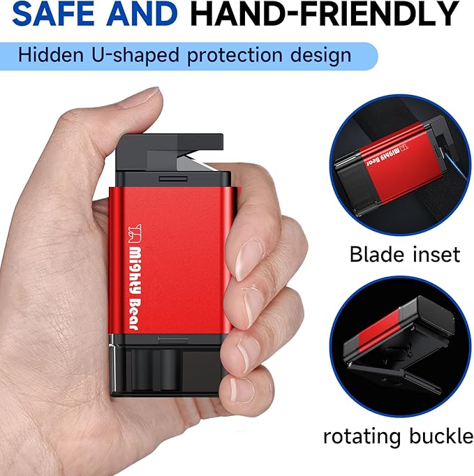 MightY Bear Car Window Breaker Seatbelt Cutter, 2-in-1 Car Emergency Tool, Underwater Glass Breaker for Traffic Accidents and