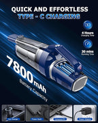 AHNR Handheld Vacuum Cordless, 16000PA Powerful Suction Hand Held Vacuum Dust Busters Cordless Rechargeable with LED Light & 