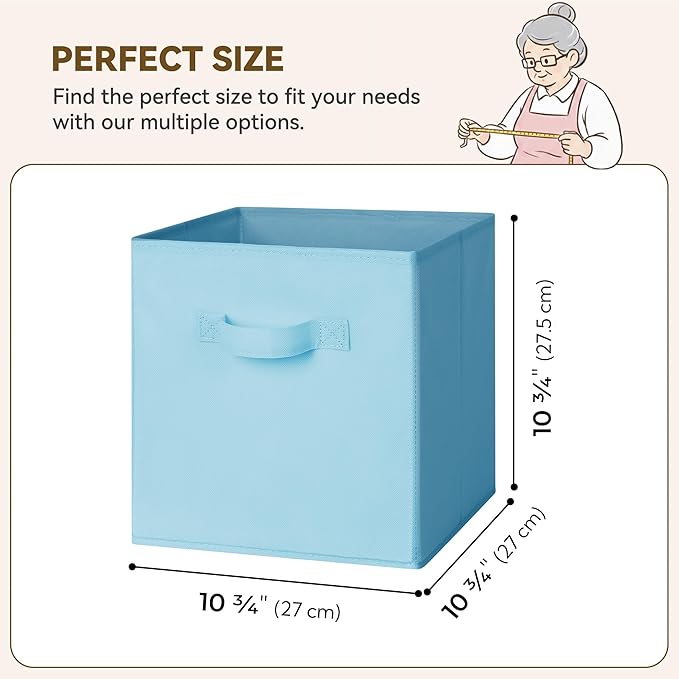 GRANNY SAYS Cube Storage Organizer, 11 Inch 6 Pack Storage Cubes with Handles, Toy Storage Bins for Boys Kids Room, Foldable 