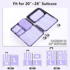 Packing cubes for Travel Luggage Organizer Bags 6 Set Packing Cubes for Suitcases Travel Essentials for Carry on Mesh Suitcas