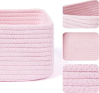 MiniArk Small Storage Baskets for Organizing | Closet Organizer Bins | Shelf Toy Basket | Woven Rope Baskets | Cube Decorativ