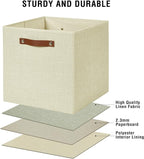 Bagnizer Collapsible Fabric Storage Cube Bins with 2 Reinforced PU Handles, Foldable Storage Organizer Baskets for Closet, Sh