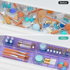 WOWBOX 9 Pack Clear Drawer Organizer Set, Acrylic Drawer Storage Trays, Storage Bins for Makeup, Cosmetics, Jewelries, Utensi