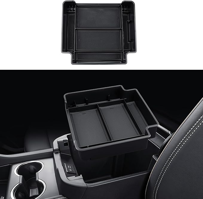 ECOZEN Center Console Organizer For 2021-2026 Chevy Tahoe/Suburban & GMC Yukon/Yukon XL - Armrest Organizer Tray For 2021-2026 Tahoe/Suburban/Yukon Accessories - Not Fit For Power-Sliding Console