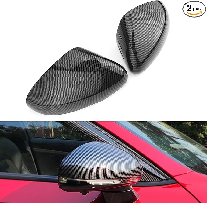 Carbon Fiber Style ABS Exterior Mirror Cover Side Rearview Mirror Cover Trim Compatible with Kia Stinger 2017-2024 Accessories