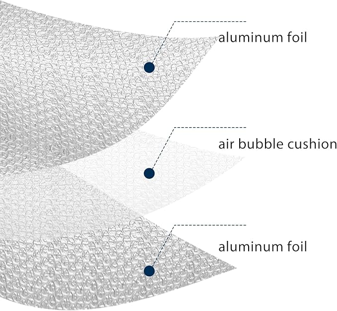 Frienda Double RV Door Window Shade Cover Blackout Reflective Insulation Roll 157.5x39 Inches Aluminum Foil Insulation Kit for Rv Garage Roof Door Window Skylight Shade(Silver)
