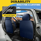LINGVIDO Car Seat Covers for Front Seats (2 Seats) - Premium Perforated Nappa Leather,Waterproof Shield, Omni-Adapt Fit for S