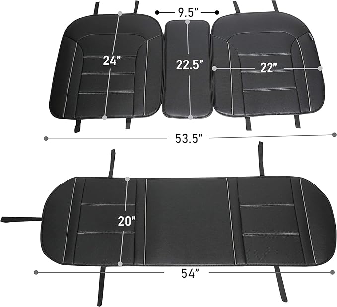 FH Group Car Seat Cover Cushion - Rear Seat Covers for Cars Trucks SUV, Faux Leather Car Seat Cushions, Waterproof Car Seat C