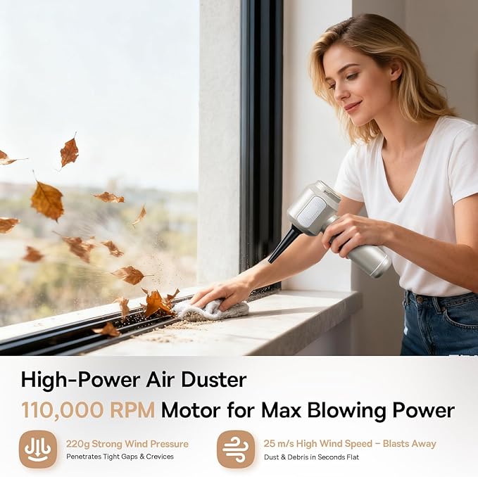 REWONDER Car Vacuum Cleaner High Power, 22000Pa Vacuum Cleaner & 110000RPM Air Duster, Handheld Vacuum with 7800mAh Battery f