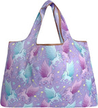 allydrew Large Foldable Tote Nylon Reusable Grocery Bags, 5 Pack