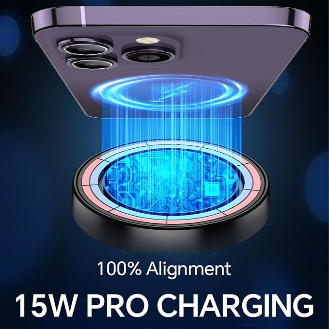 Coolpow for MagSafe Car Mount Charger【Ultra Magnet】Magnetic Phone Holders for Your Car Charger【Windshield+Vent+Dash】Magnetic Wireless Car Phone Holder Mount Charger Car Accessories for iPhone 17 16 15