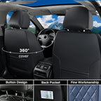 Coverado Seat Covers, Car Seat Cover Front Seats, Luxury Faux Leather Seat Cover, Black and Blue Seat Cover, Car Seats Protec