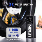 LEXIN P5 Tire Inflator Portable Air Compressor, 150PSI Electric Air Pump for Car Tires, 5000mAh Rechargeable Tire Inflator with Digital Pressure Gauge & Auto Shut-Off for Car, Motorcycle, Bike & Balls
