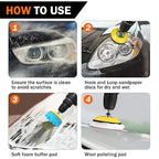 133 PCS Sanding Disc Drill Polishing Kit Sanding Attachment, 3 Inch Wet Dry Headlight Restoration Kit, Hook and Loop Sandpape