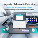 Steering Wheel Tray Desk with Expandable Trays, Steering Wheel Table Food Tray for Front Seat Eating Dinning Working, Adjustable Laptop Tray for Car