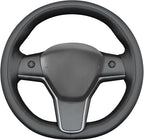 MEWANT Tesla Model 3/Model Y Hand Stitched Steering Wheel Cover for Tesla Model 3 2017-2023 / Model Y 2020-2023 for Tesla Model 3/Y Accessories(3D Style)