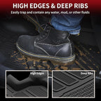 LASFIT Floor Mats & Trunk Mat for Jeep Wagoneer 2022-2025 7-Seat (NOT for 8-Seat/L/S) All Weather Custom Fit Car Floor Liners Black