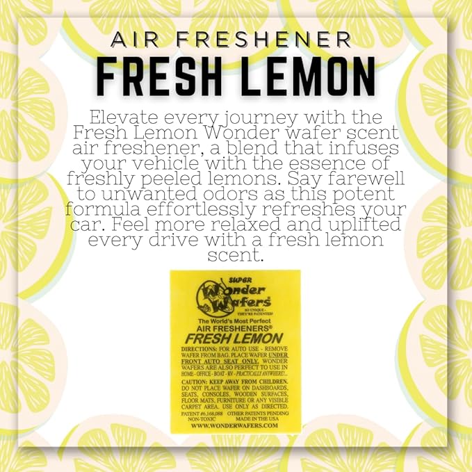Wonder Wafers 250 Count Unwrapped Automobile Professional Use Air Fresheners Car and Truck Detail (Fresh Lemon)