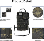 Tactical Car Seat Back Organizer,Tactical Molle Seat Back Organizer with 6 Detachable Molle Pouch,Universal Fits for Car Truck Jeep Vehicle