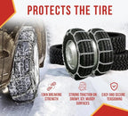 Mytee Products 2 Pair Cam Tensioner Twisted Link Snow Tire Chains Compatible w/ 16.5" Rim Diameter & 12" Wide Car Pickup Low-