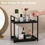 Anyoifax Bathroom Counter Organizer 2 Tier Vanity Storage Countertop Shelf Makeup Organizer Perfume Tray Skincare Holder for 