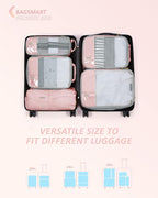 BAGSMART 6 Set /4 Set/2 Set Compression Packing Cubes for Travel, Lightweight Luggage Organizer Bags, Durable Space Saver Bag