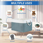 Temary Storage Baskets for Shelves 4 Pack Fabric Rectangle Baskets for Organizing Toys, Clothes, Decorative Bins with Handles