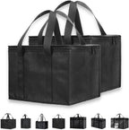 NZ home Insulated Bags for Food Delivery (Medium) Grocery Shopping Cooler Bag, Pizza Delivery, Hot & Cold Catering Tote, Reusable, Foldable & Heavy Duty (2 Pack, Black)