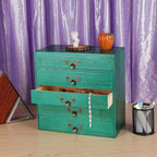 Desktop Organizer with Drawers - Card Catalog Cabinet, Small Wooden Drawers, Vintage Wooden Box, Rustic Desk Organizer and Ac