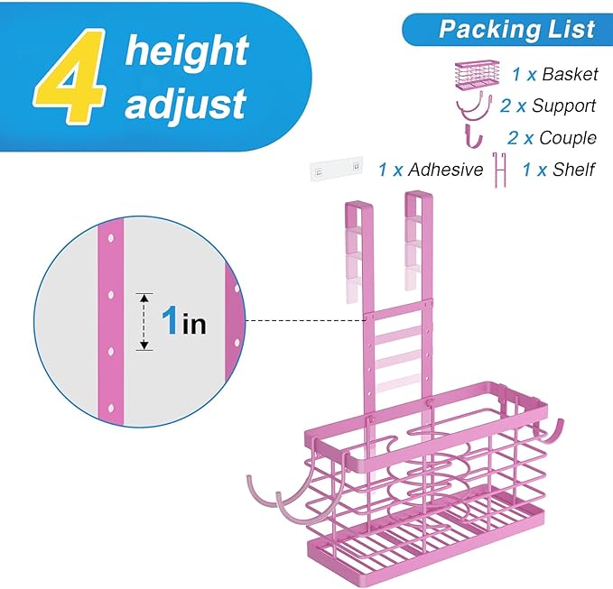 Sevenblue Hair Tool Organizer, 3-in-1 Universal Hair Dryer Holder, Adjustable Height Metal Blow Dryer Holder Wall Mounted/Ove
