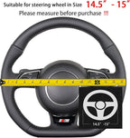 Suede D Shape Steering Wheel Cover,Compatible with Tesla Model S Model Y Model X Suede Leather Sport Non-Slip Wheel Cover Car Interior Accessories 15 inch for Man and Women