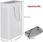 efluky Slim Laundry Basket, Narrow Laundry Hamper with Handles, Collapsible Dirty Clothes Hamper, Tall Laundry Bin for Laundr