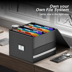 Fireproof File Box with Hanging File Folders,Accordion Pockets,Hanging File Organizer for Letter Size(Folders+Box-13.8"*12.2'