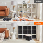 Lifewit Storage Cubes, Foldable Decorative Fabric Storage Baskets for Organizing Home Organizers with Handles for Shelves, Cl