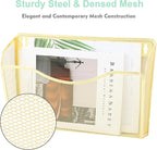 EASEPRES 3 Single Pocket Mesh Hanging File Organizer, Vertical Wall Mounted Magazine File Holder, Mount Basket Mail Paper Doc