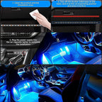 Car LED Lights Interior, LED Lights for Car Accessories Interior with Remote Control, Truck Inside Lights with DIY Mode and Music Mode, Ambient Lighting for Cars SUVs Trucks with Car Charger, DC 12V