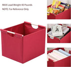 HOONEX Large Collapsible Storage Bins, Linen Fabric, Pack of 2, Storage Baskets with Wooden Carry Handles and Sturdy Heavy Ca