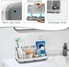 GFWARE Marble Bathroom Countertop Organizer - Detachable 7 Slots Kids Electric Toothbrush and Toothpaste Holde Drainage for B