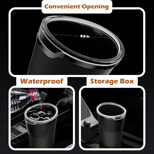 Leakproof Car Trash Can,Mini Car Trash Bin for SUV and Truck,Small Removable Liner Cars Garbage Can,Waterproof Automotive TrashCan for Vehicle,Home,Office,Multipurpose,Easy to Clean (Black 2)