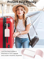 Luggage Tags Built-in Anti-Loss Tracker, Luxury Leather Luggage Tags for Suitcase, Travel Bags, Backpacks, Travel Organizer f