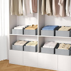 DIMJ Closet Storage Bins 12 Pack - Fabric Storage Baskets for Shelves, Collapsible Clothes Organizer with Handles, Trapezoid 