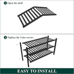 Smiry Bamboo Shoe Rack for Closet, 3 Tier Wooden Stackable Shoe Organizer, Free Standing Shoes Storage Shelf for Entryway, Fr