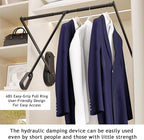 Pull Down Clothes Rail, Extendable Adjustable Aluminum Alloy Clothes Rail,for Wardrobe Cloakroom,20kg Load Capacity(Color 1,W