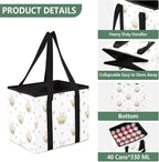 Bunny Easter Reusable Grocery Bags Large Shopping Tote Bag with Reinforced Bottom Board, Water Resistant Foldable Storage Bag