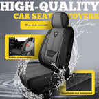 LINGVIDO Car Seat Covers for Front Seats (2 Seats) - Premium Perforated Nappa Leather,Waterproof Shield, Omni-Adapt Fit for S